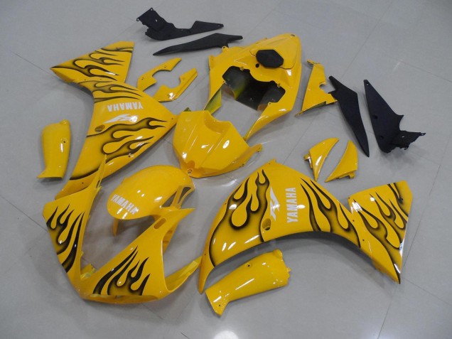 2009-2011 Jaune Noir Flamme Yamaha YZF R1 Carénage Moto 2009-2011 Jaune Noir Flamme Yamaha YZF R1 Carénage Moto