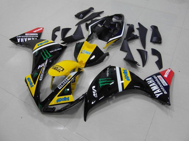 2009-2011 Jaune Noir Monster Yamaha YZF R1 Carénages Moto 2009-2011 Jaune Noir Monster Yamaha YZF R1 Carénages Moto