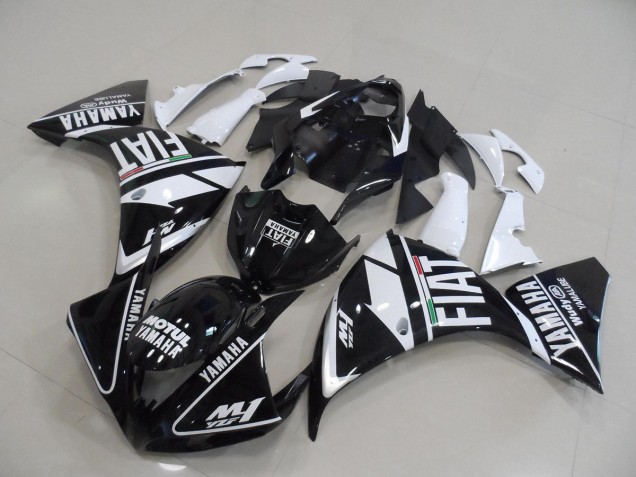 2009-2011 Noir Blanc Fiat Yamaha YZF R1 Carénages Moto 2009-2011 Noir Blanc Fiat Yamaha YZF R1 Carénages Moto