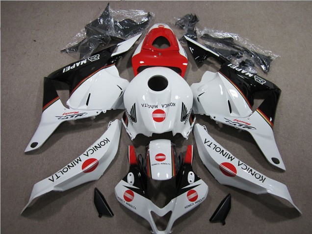 2009-2012 Blanc Rouge Konica Minolta Honda CBR600RR Carénage Moto 2009-2012 Blanc Rouge Konica Minolta Honda CBR600RR Carénage Moto