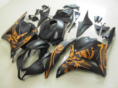 2009-2012 Noir Mat Orange Décalque Honda CBR600RR Carénage Moto