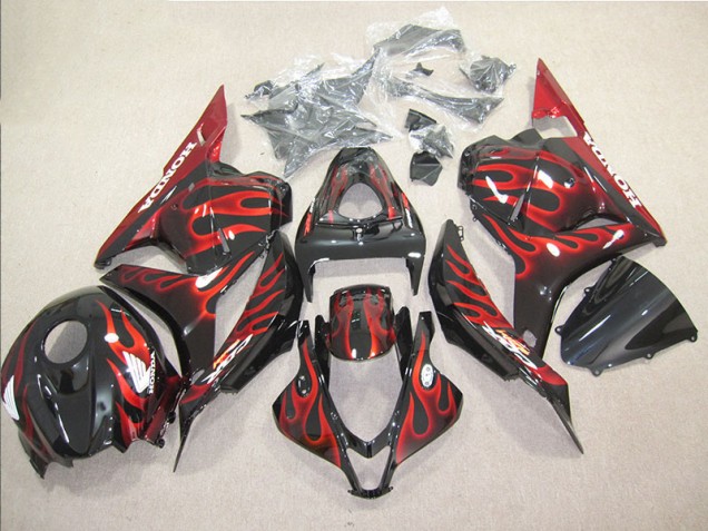 2009-2012 Noir Rouge Flamme Honda CBR600RR Carrosserie Moto