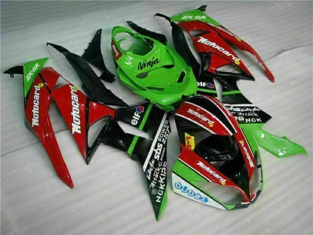 2009-2012 Noir Rouge Vert Motocard Kawasaki ZX6R Carénage Moto 2009-2012 Noir Rouge Vert Motocard Kawasaki ZX6R Carénage Moto