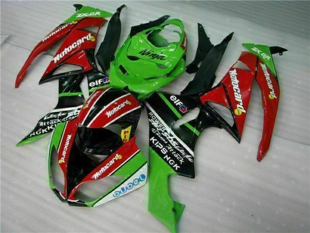 2009-2012 Noir Rouge Vert Motocard Kawasaki ZX6R Carénage Moto 2009-2012 Noir Rouge Vert Motocard Kawasaki ZX6R Carénage Moto