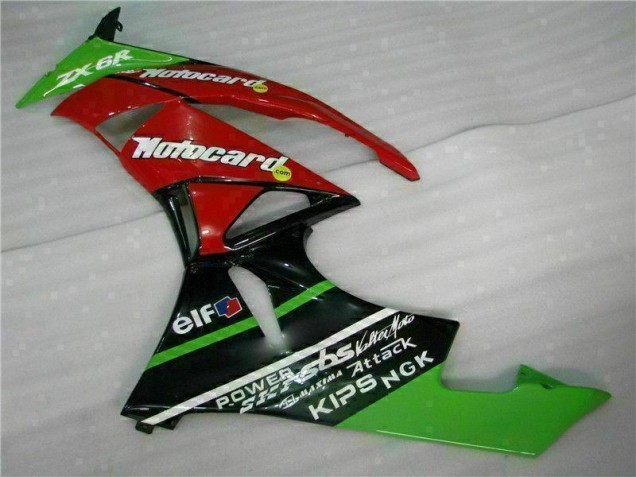 2009-2012 Noir Rouge Vert Motocard Kawasaki ZX6R Carénage Moto 2009-2012 Noir Rouge Vert Motocard Kawasaki ZX6R Carénage Moto