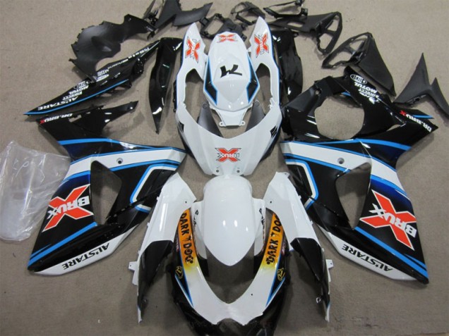 2009-2016 Blanc Bleu Brux Dark Dog Suzuki GSXR 1000 Carénage Moto
