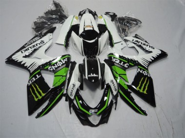 2009-2016 Noir Blanc Vert Monster Pizzoli Suzuki GSXR 1000 Carénage Moto