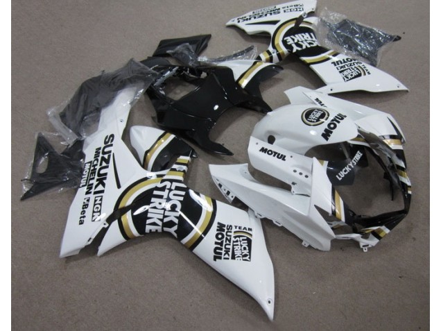 2011-2021 Blanc Lucky Strike Noir Motul Suzuki GSXR 600 Carénages Moto 2011-2021 Blanc Lucky Strike Noir Motul Suzuki GSXR 600 Carénages Moto