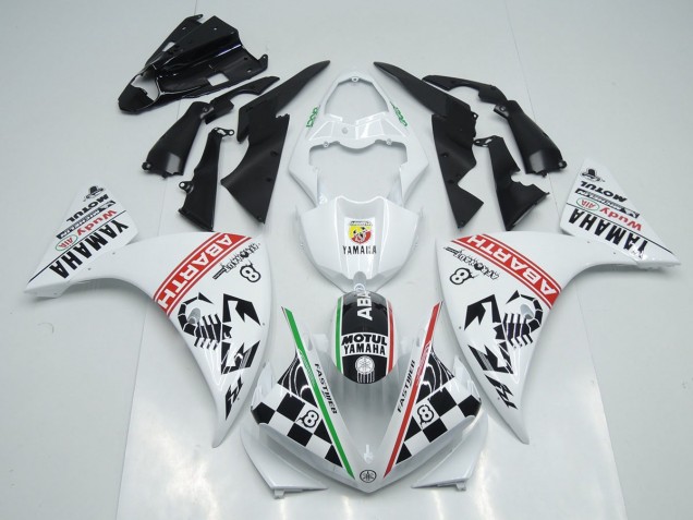 2012-2014 Blanc Noir Abrath Yamaha YZF R1 Carénage Moto 2012-2014 Blanc Noir Abrath Yamaha YZF R1 Carénage Moto