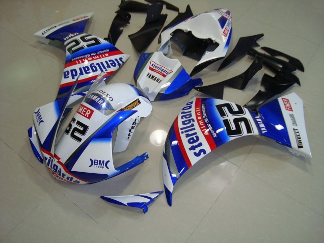 2012-2014 Blanc Noir Sterilgarda Yamaha YZF R1 Carénage Moto 2012-2014 Blanc Noir Sterilgarda Yamaha YZF R1 Carénage Moto