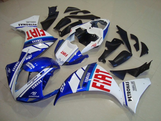 2012-2014 Bleu Blanc Fiat Yamaha YZF R1 Carénage Moto 2012-2014 Bleu Blanc Fiat Yamaha YZF R1 Carénage Moto