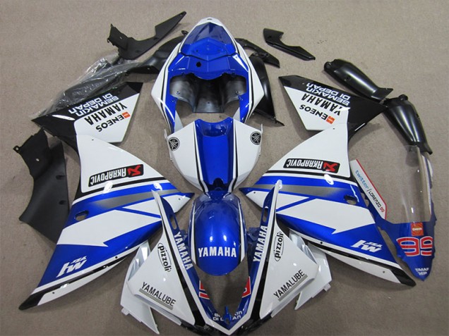2012-2014 Bleu Blanc Pizzoli Yamaha YZF R1 Carénage Moto 2012-2014 Bleu Blanc Pizzoli Yamaha YZF R1 Carénage Moto