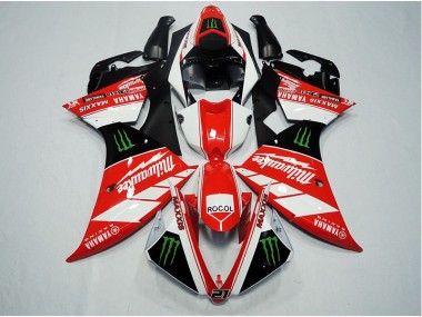 2012-2014 Rouge Blanc Rocol Yamaha YZF R1 Carénage Moto