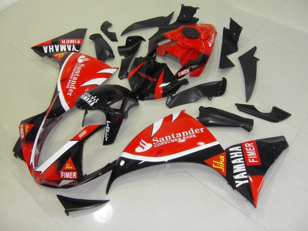 2012-2014 Rouge Noir Santander Yamaha YZF R1 Carénage Moto 2012-2014 Rouge Noir Santander Yamaha YZF R1 Carénage Moto