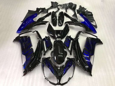 2012-2016 Noir Bleu Flamme Kawasaki EX650 Carénage Moto