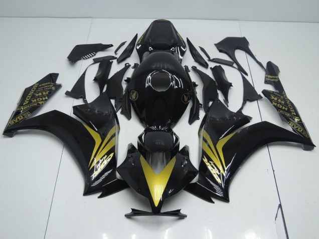 2012-2016 Noir Brillant et Or Honda CBR1000RR Carénage Moto 2012-2016 Noir Brillant et Or Honda CBR1000RR Carénage Moto