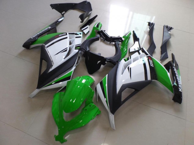 2013-2016 Vert Noir et Blanc Kawasaki ZX300R Carénage Moto 2013-2016 Vert Noir et Blanc Kawasaki ZX300R Carénage Moto