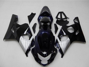 Carénages Moto Suzuki GSXR 600/750 2004-2005 - Noir Brillant Argent Bleu