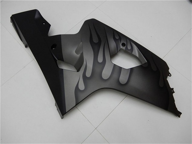 Carénages Moto Suzuki GSXR 600/750 2004-2005 - Gris Noir Flamme