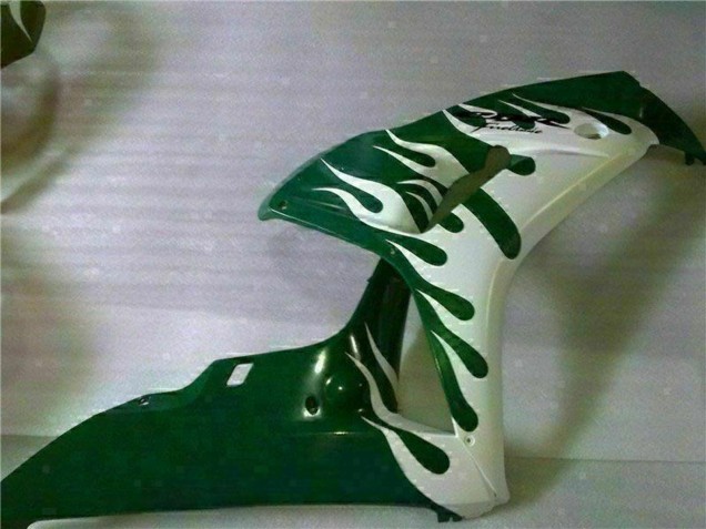 Carénages Moto Honda CBR1000RR 2006-2007 - Blanc Vert Flamme