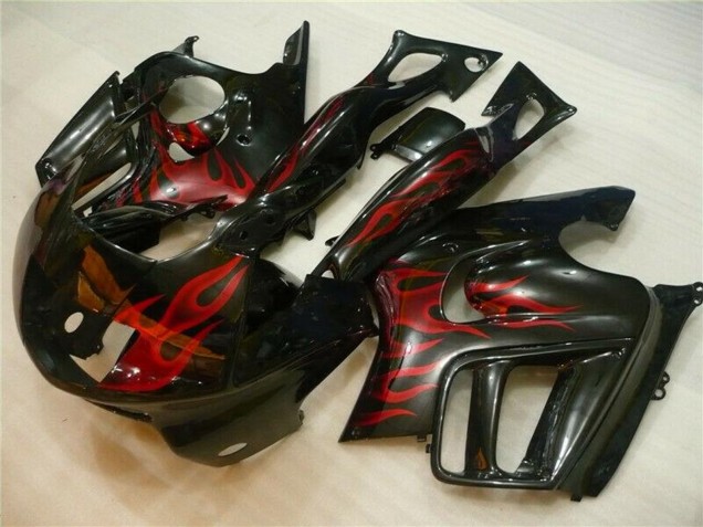Carénages Moto Honda CBR600 F3 1995-1996 - Noir Brillant Rouge Flamme