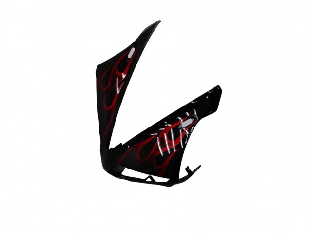 Carénages Moto Yamaha YZF R1 2004-2006 - Noir Brillant Rouge Flamme