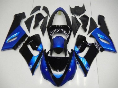 Kits Carénage Moto Kawasaki ZX6R 2005-2006 - Bleu Noir Brillant