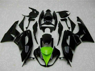 Carénages Moto Kawasaki ZX6R 2009-2012 - Noir Brillant Vert