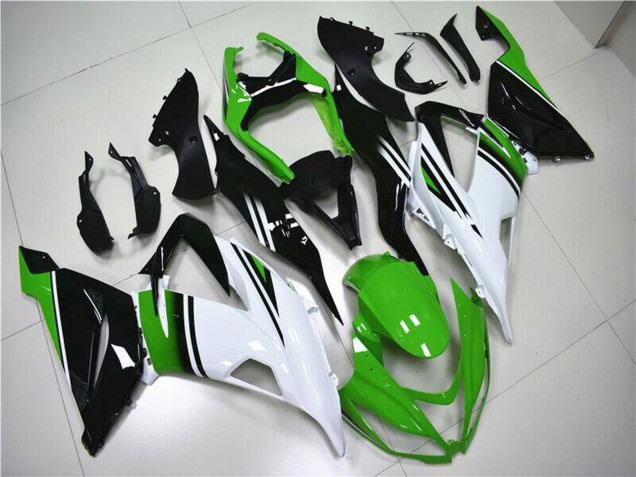 Carénages Moto Kawasaki ZX6R 2013-2018 - Vert Blanc Noir Brillant