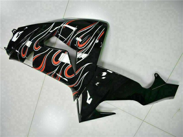 Kits Carénage Moto Kawasaki ZX10R 2006-2007 - Noir Brillant Rouge Flamme