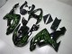 Carénages Moto Kawasaki ZX10R 2006-2007 - Noir Brillant Vert Flamme