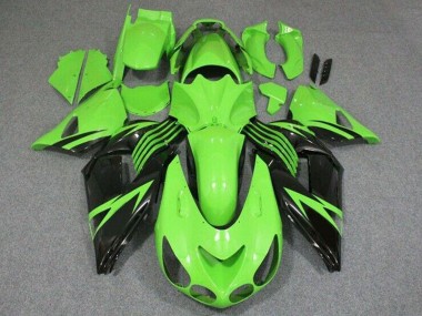 Carénage Moto Kawasaki ZX14R ZZR1400 2006-2011 - Vert Noir Brillant