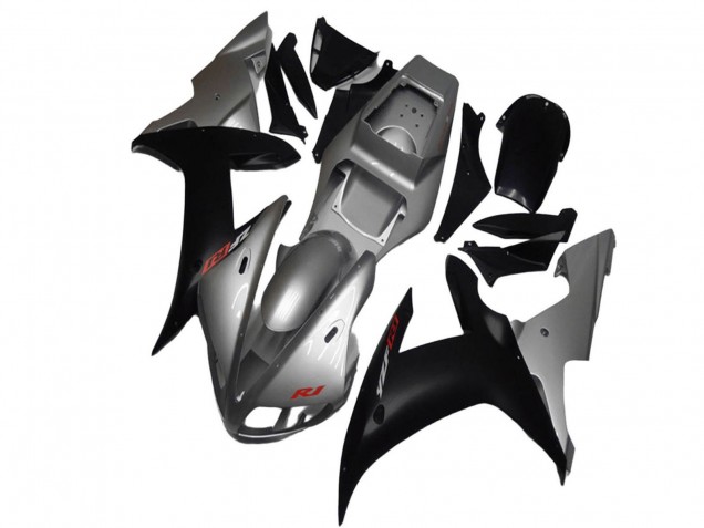 Carénages Moto Yamaha YZF R1 2002-2003 - Argent Noir Mat
