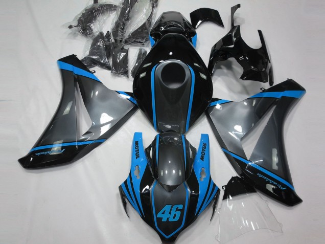 Carénages Moto Honda CBR1000RR 2008-2011 - Gris Bleu Noir Mat Motul 46
