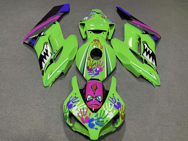 Carénages Moto Honda CBR1000RR 2004-2005 - Vert Violet Bleu Noir Requin