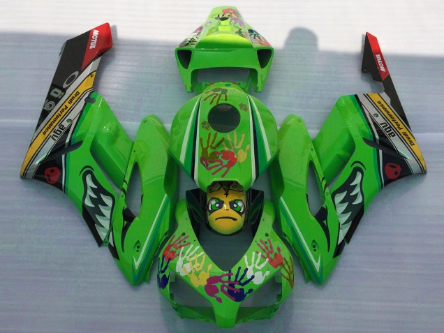 Carénages Moto Honda CBR1000RR 2004-2005 - Vert Jaune Noir Rouge Requin