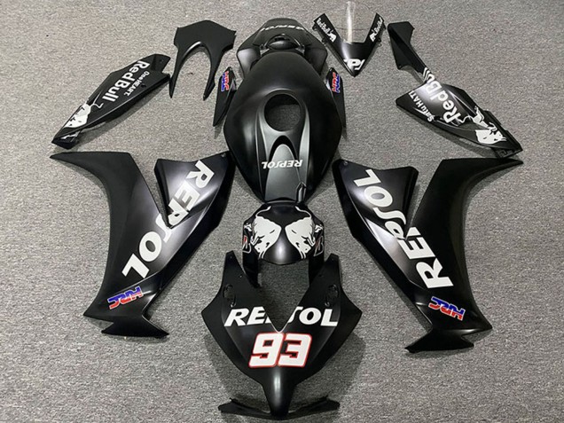 Carénages Moto Honda CBR1000RR 2012-2016 - Noir Mat Blanc Repsol HRC 93