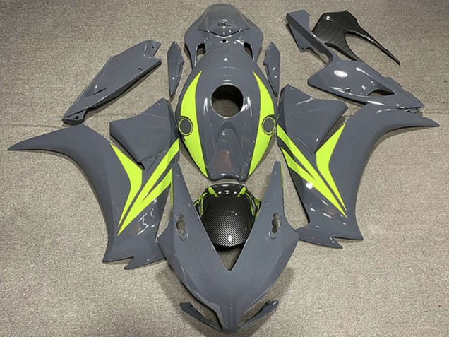 Carénages Moto Honda CBR1000RR 2012-2016 - Nardo Gris Fluo Jaune Fibre de Carbone