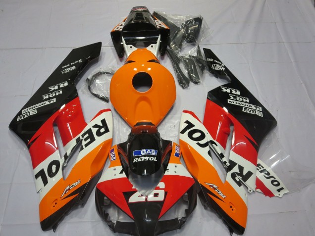 Carénages Moto Honda CBR1000RR 2004-2005 - Orange Blanc Rouge Noir Brillant Repsol 26