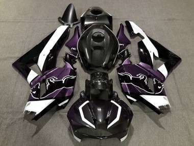 Carénages Moto Honda CBR600RR 2013-2023 - Noir Fibre de Carbone Blanc Violet Taureau