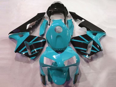 Carénages Moto Honda CBR600RR 2003-2004 - Bleu Clair Noir Brillant OEM Style