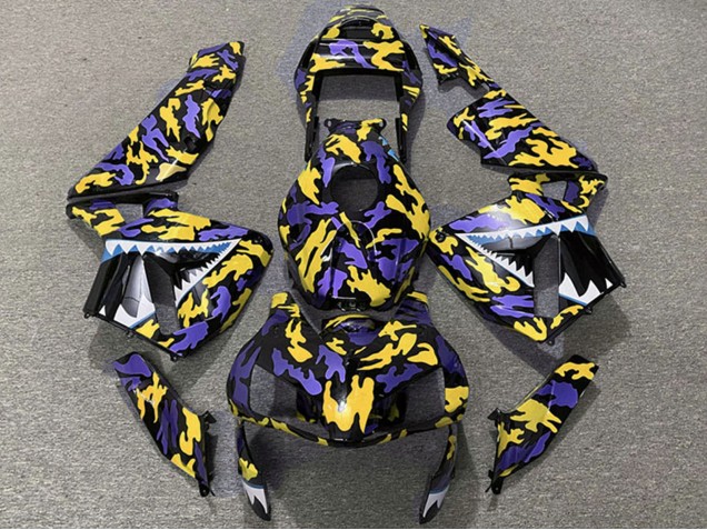 Carénages Moto Honda CBR600RR 2003-2004 - Violet Jaune Camouflage Requin