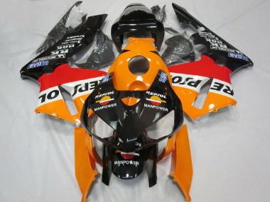 Carénages Moto Honda CBR600RR 2005-2006 - Orange Blanc Rouge Noir Brillant Repsol Man Power