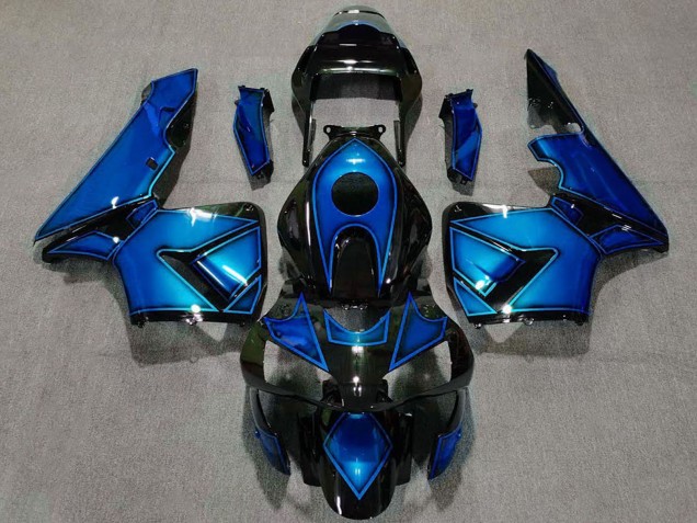 Carénages Moto Honda CBR600RR 2003-2004 - Bleu Noir Brillant