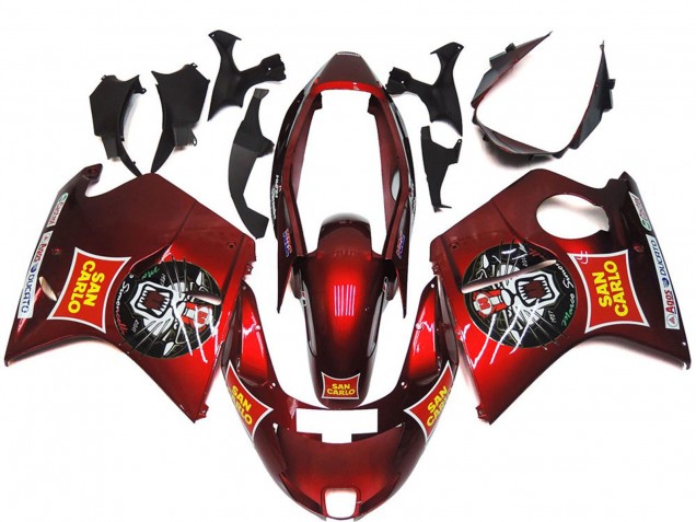 Carénages Moto Honda CBR1100XX Blackbird 1996-2007 - Rouge Jaune San Carlo