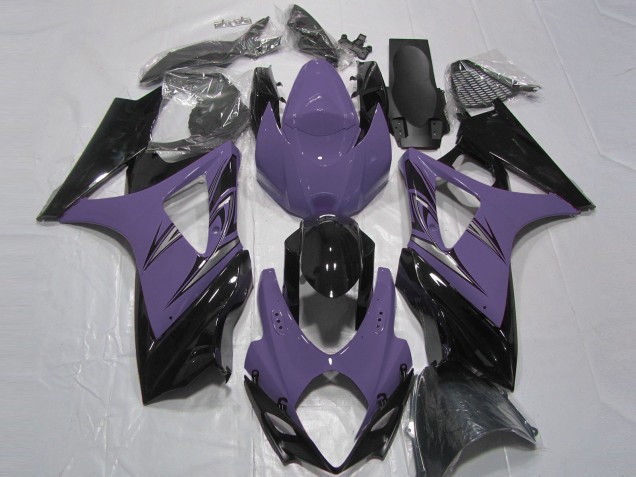 Carénages Moto Suzuki GSXR 1000 2007-2008 - Violet Foncé Noir Brillant