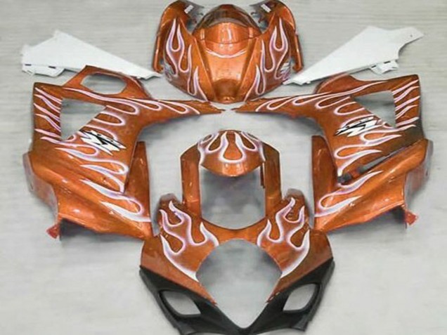 Carénages Moto Suzuki GSXR 1000 2007-2008 - Orange Blanc Flamme