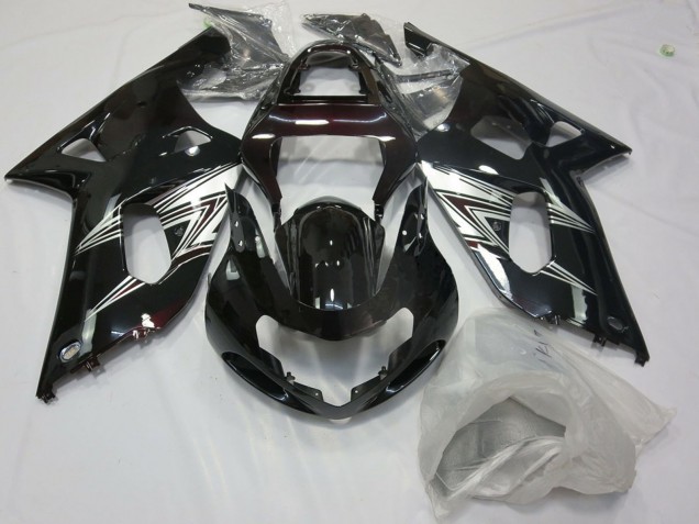Carénages Moto Suzuki GSXR 600 / GSXR 750 2001-2003 - Noir Brillant Argent Blanc