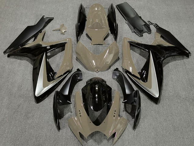 Carénages Moto Suzuki GSXR 600 / GSXR 750 2006-2007 - Bronzage du Désert Argent Noir Brillant OEM Style