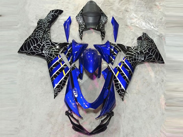 Carénages Moto Suzuki GSXR 600 / GSXR 750 2011-2024 - Bleu Noir Araignée